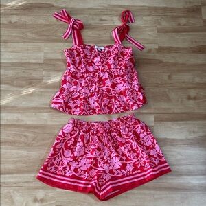 Francesca’s Collection Floral Pink Two-Piece Set